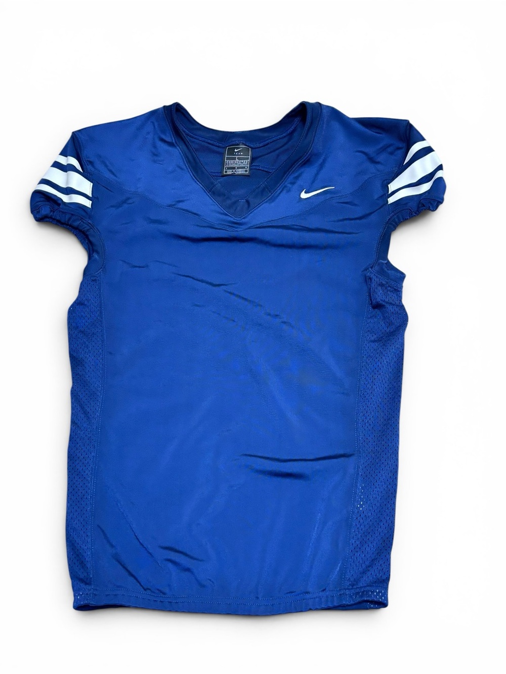 Nike Team Football Jersey Mens Large Blue White Striped Sleeves NWT CI3767-420